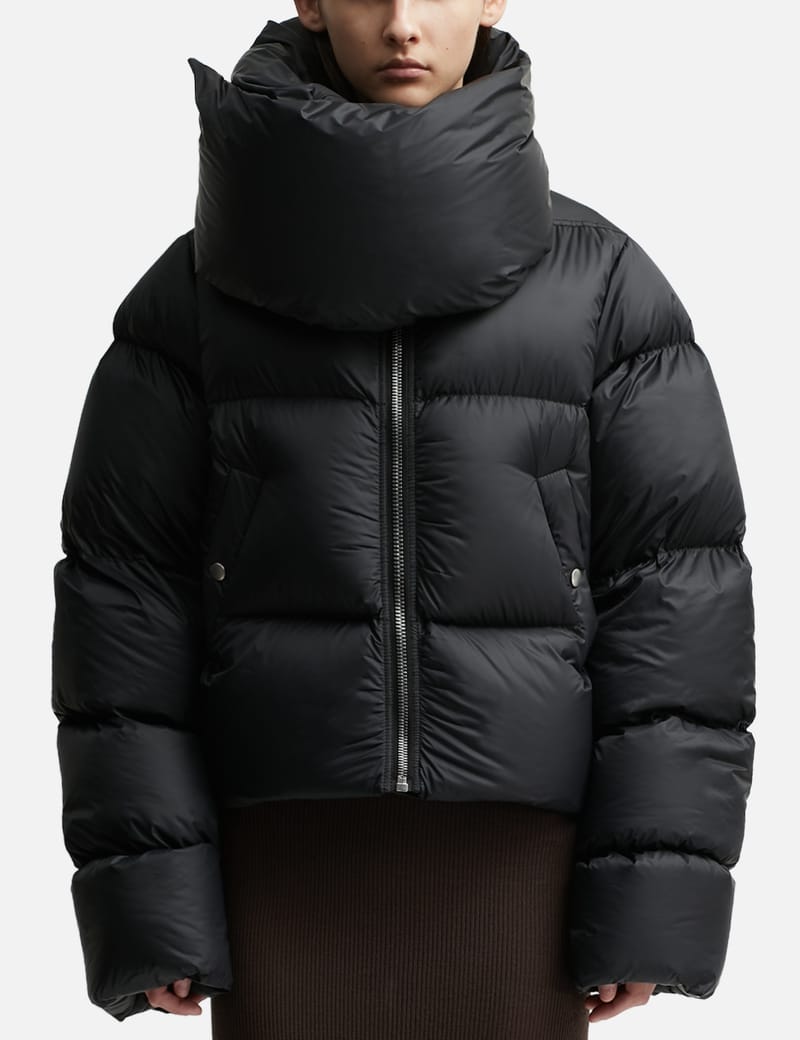 Zipped puffer jacket with a funnel collar new arrivals