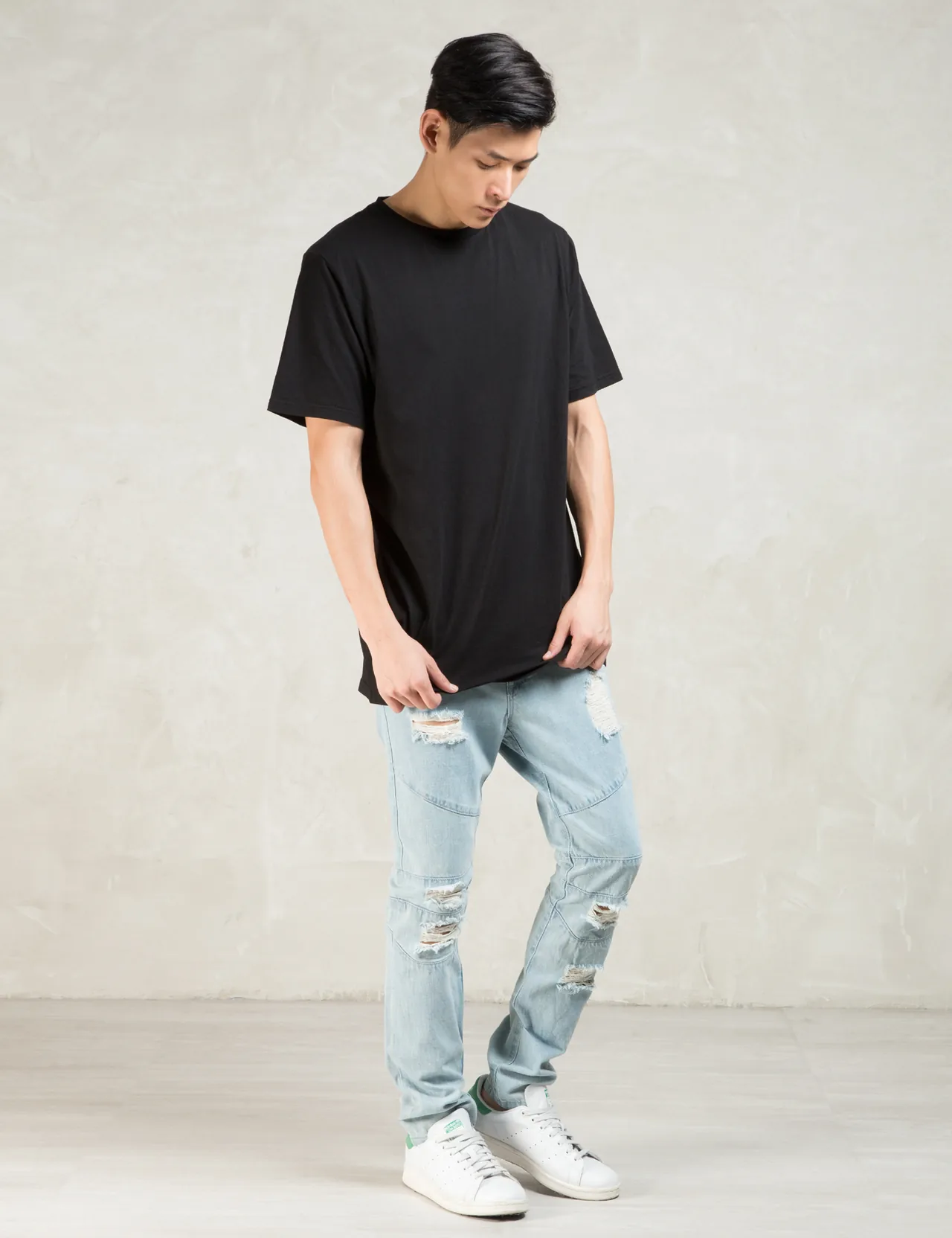 Stampd - Blue Distressed Panel Denim | HBX - Globally Curated