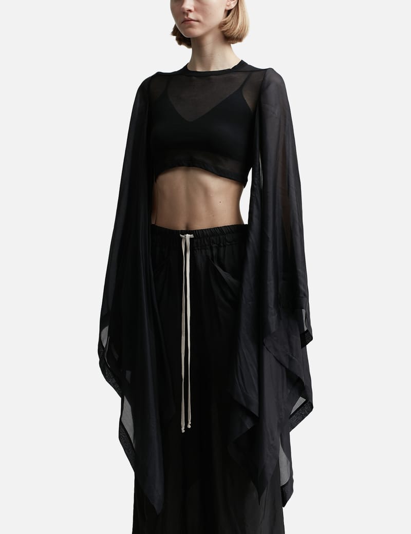 Tシャツ・カットソー RICK OWENS FLAG CROP HABOTAI TOP Rick Owens Flag Crop Habotai Top | italist