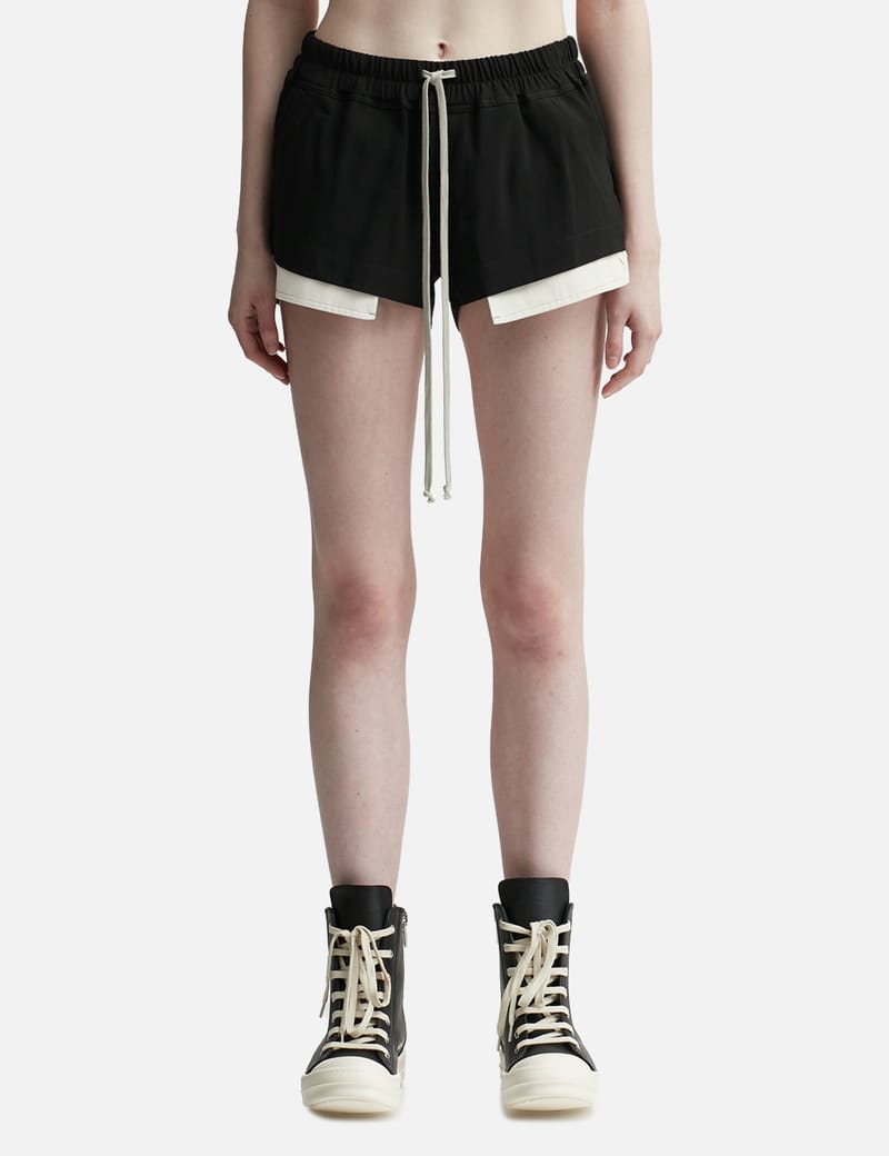 ショートパンツ Rick owens 'Fog Boxers' shorts Black Porterville Fog Boxer Leather Shorts by Rick Owens on Sale