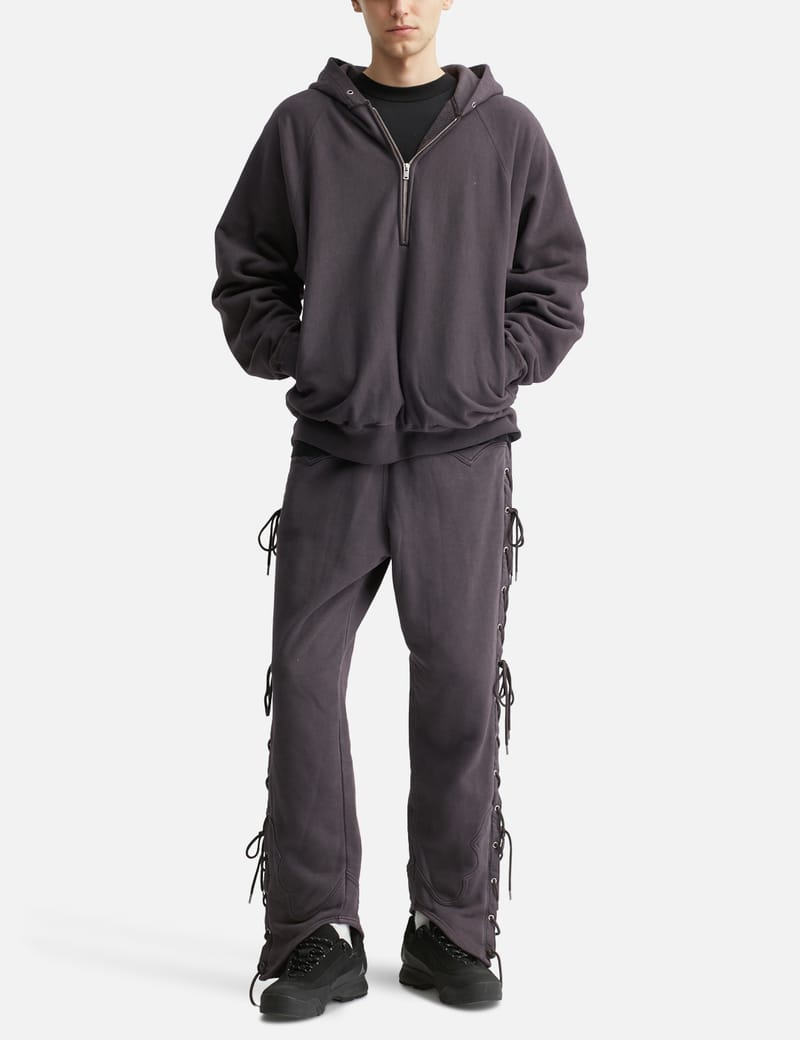 SUGARHILL Half Zip Hoodie - 日本製のパープル綿ハーフジップフーディ