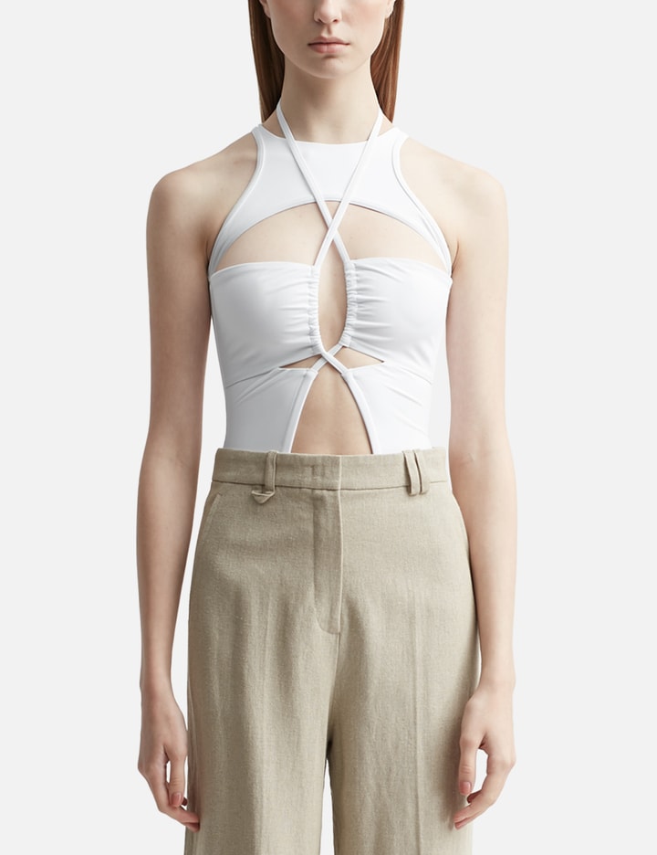 ANDREĀDAMO HALTER NECK SWIMSUIT HBX Globally Curated Fashion and