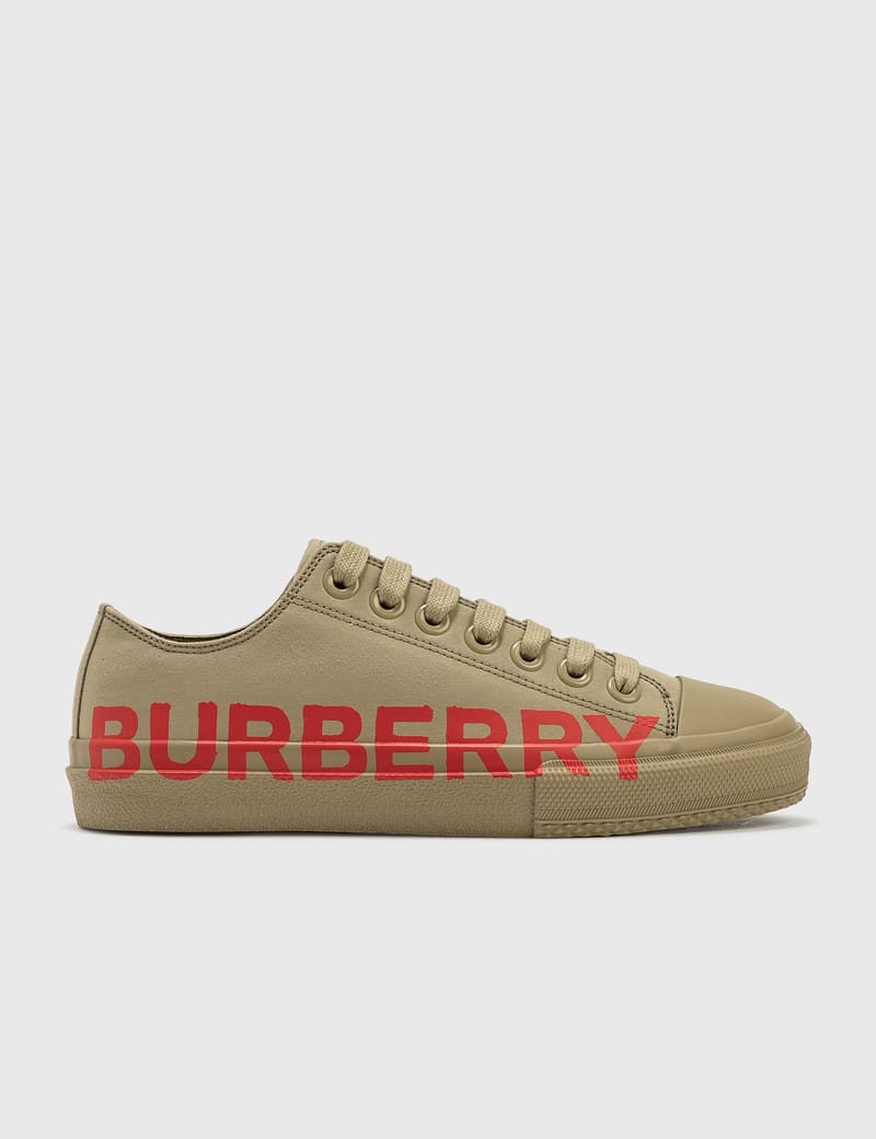 Burberry Logo Print Cotton Gabardine Sneakers HBX Globally