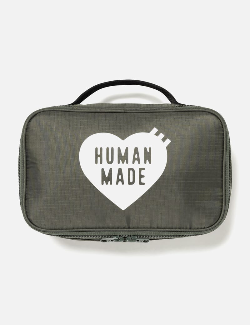 Human Made Travel Pouch - Gray polyester organizer with mesh