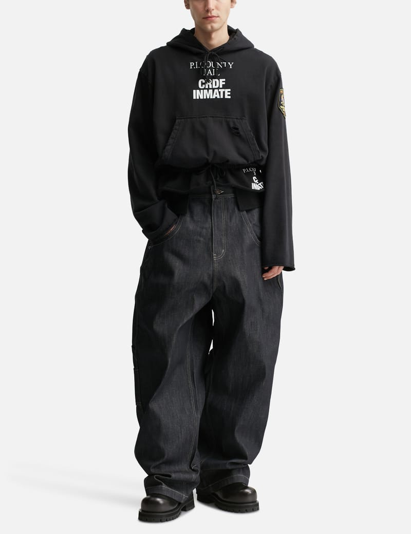 Protocol-Index Hybrid Sweat Pants Hoodie - Distressed cotton