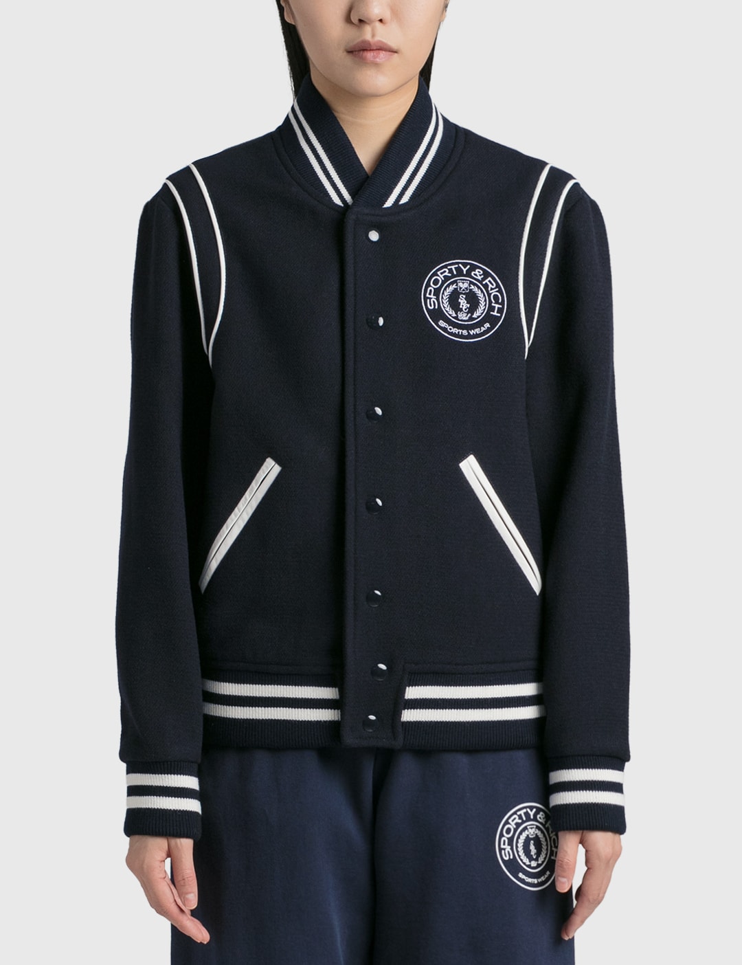 Sporty & Rich - MONACO VARSITY JACKET | HBX