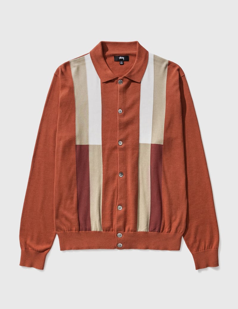 新品 Stussy Color Block Sweater S Orange