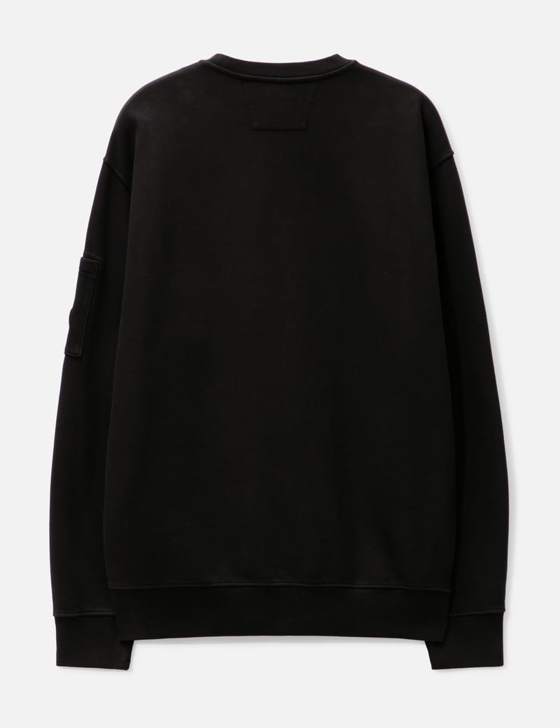 CP COMPANY｜ (Brushed Emerized Diagonal Fleece Crew Neck C.P. Company Brushed Emerized Diagonal Fleece Sweat Grey at