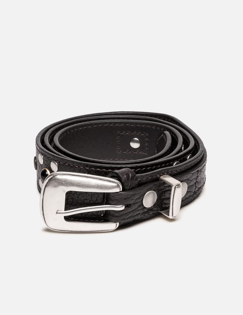 LEMAIRE equestrian belt 80cm black ルメール Lemaire Equestrian Belt - Black vegetable-tanned leather