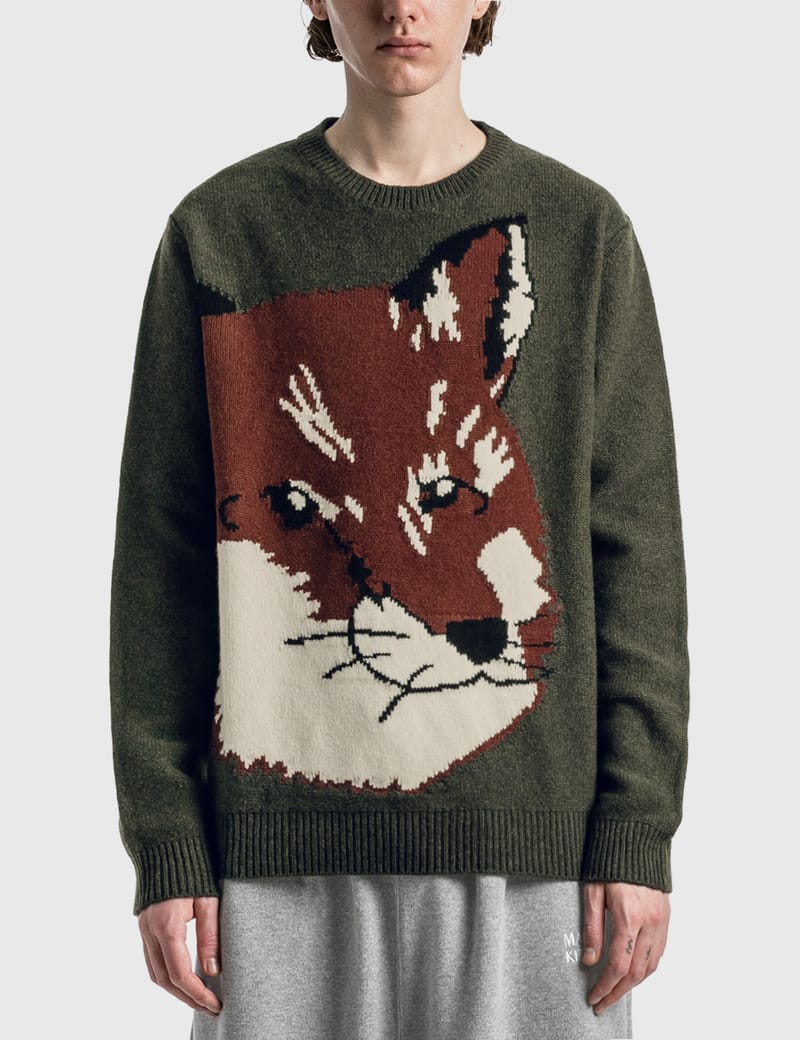 Maison Kitsuné - Oversized Fox Head Jacquard Pullover | HBX