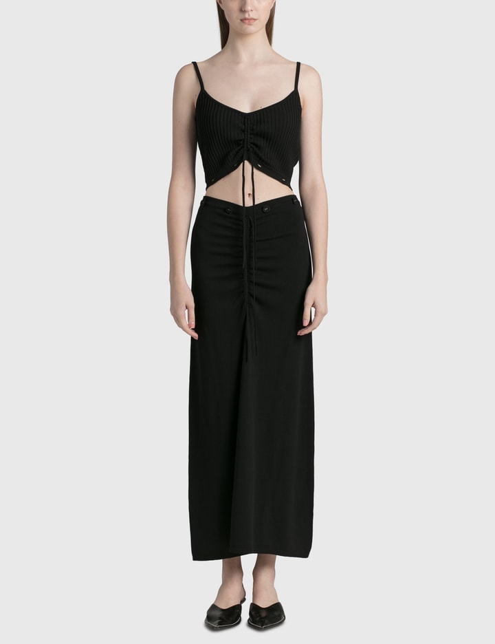 Christopher Esber Ruched Disconnect Cami Knit Dress In Black ModeSens