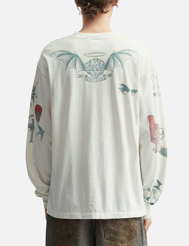 Saint Michael Tattoo DW Long Sleeve T-shirt - Japanese cotton tee