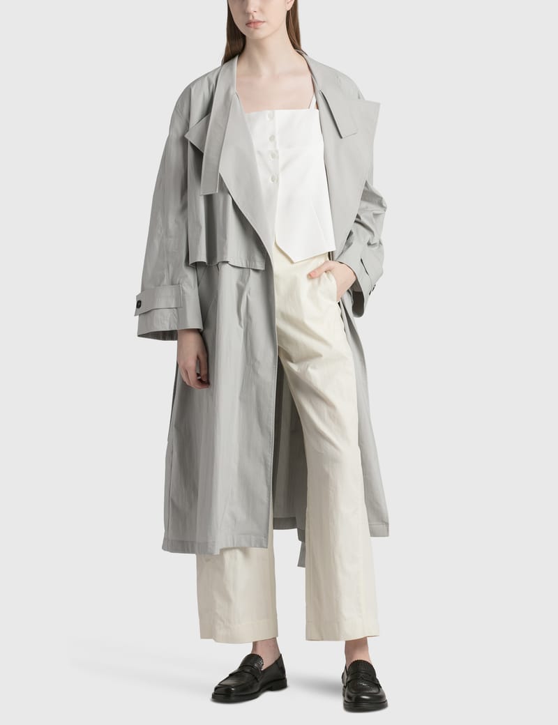 【LOW CLASSIC】CREAM DOUBLE COLLAR TRENCH LOW CLASSIC】CREAM DOUBLE COLLAR TRENCH LOW CLASSIC Beige Low