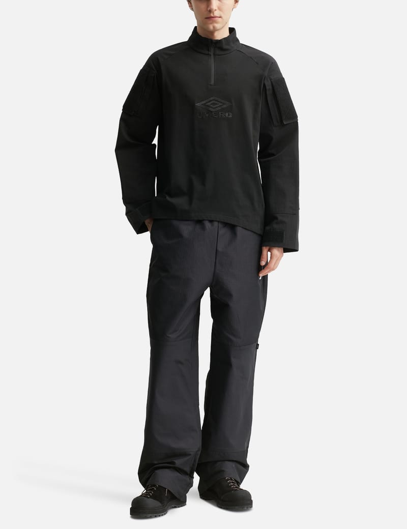 Umbro Men's Off Field Pullover 1/4 Zip Jacket XL Black/White
