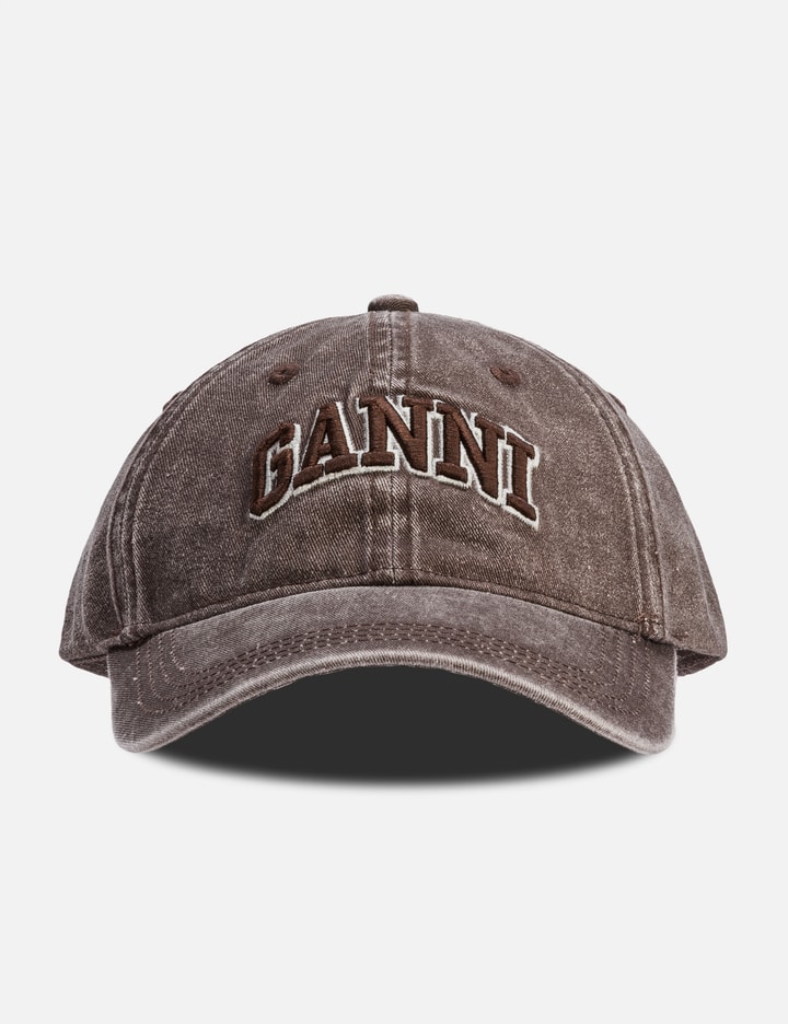Ganni Washed Canvas Cap - Organic cotton 6-panel cap with embroidered ...