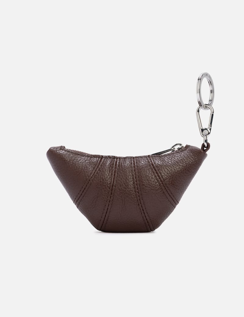 小物 Lemaire Croissant leather coin purse Croissant leather coin purse with strap in brown - Lemaire