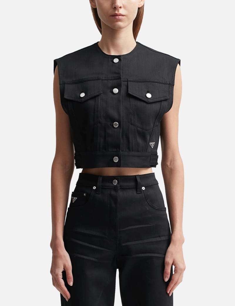 Prada - Stretch Denim Vest | HBX - Globally Curated Fashion and