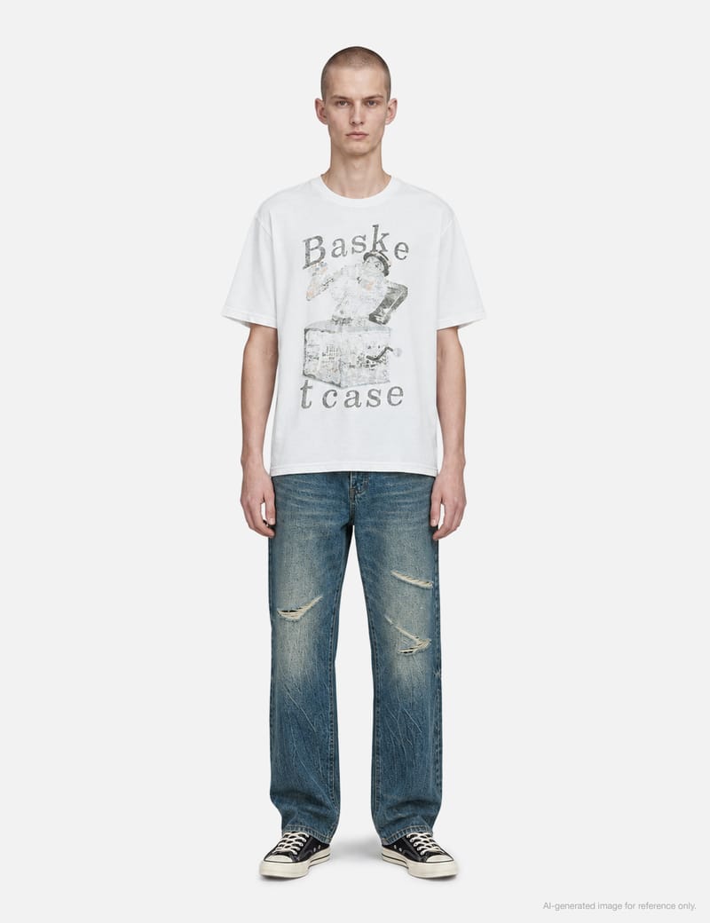 Basketcase I Heart T-Shirt - White ribbed crewneck tee with