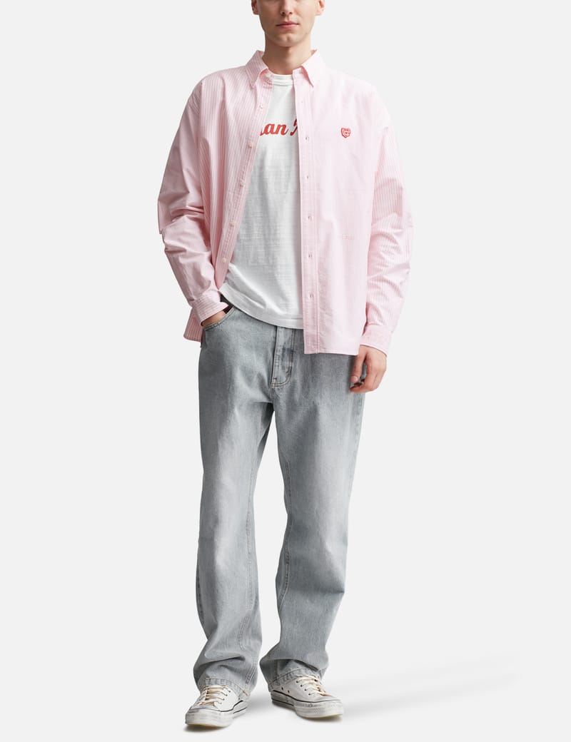 Human Made Stripe Oxford BD Shirt Men's Pink Size M HBX