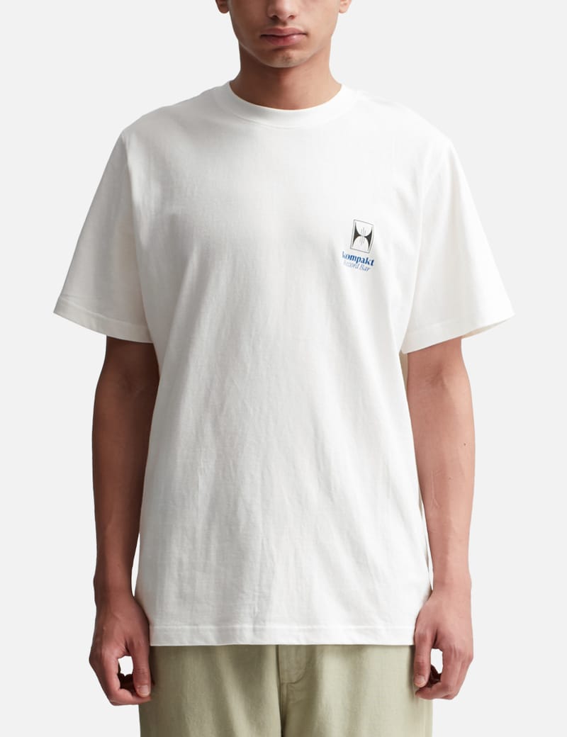 ★COMPAKT RECORD BAR★ BIG BASS Tshirt White Melange KOMPAKT RECORD BAR(コンパクトレコードバー) KRB Poster T