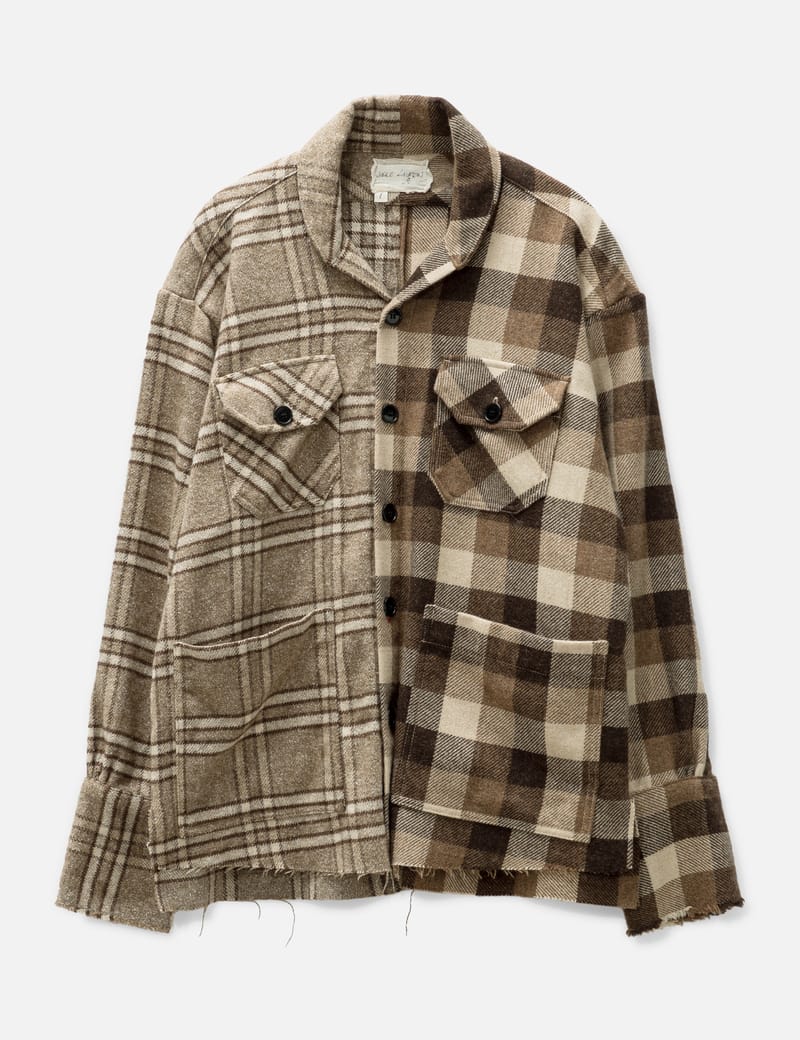 GREG LAUREN - Brown Split Boxy Shirt | HBX - Globally Curated