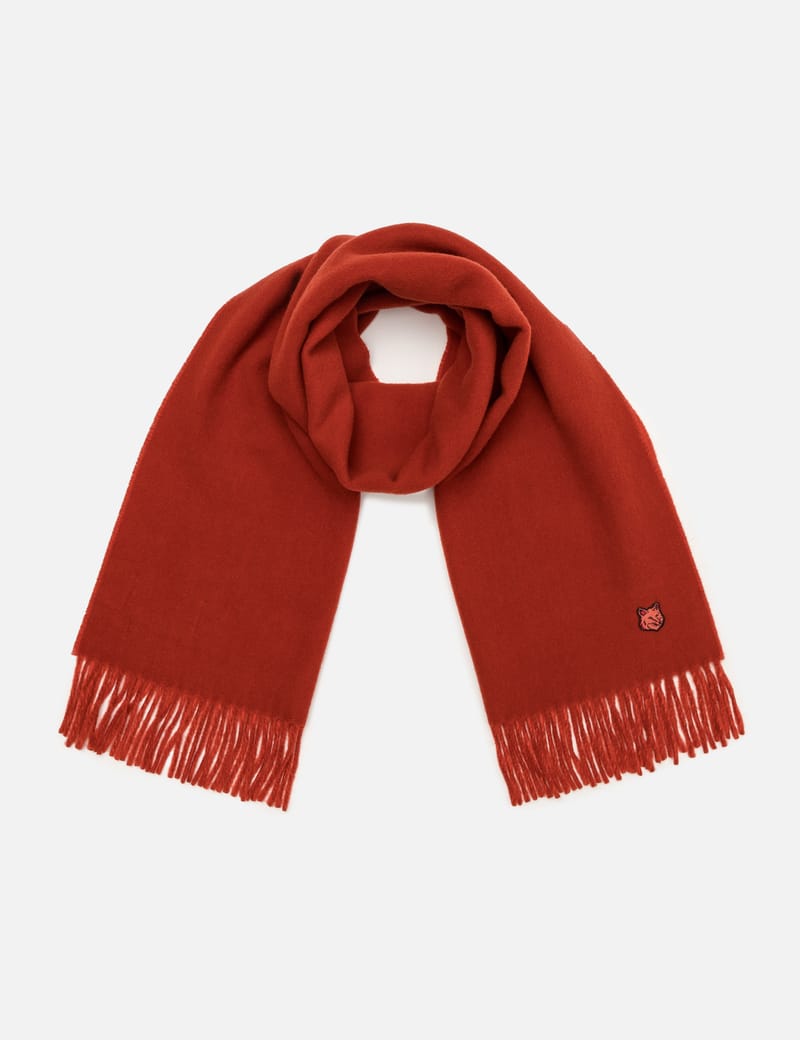 Maison Kitsuné - Bold Fox Head Patch Scarf | HBX - Globally