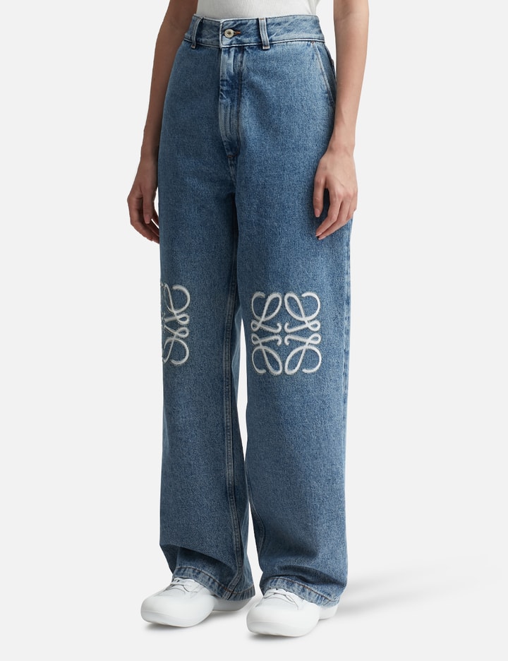 Anagram Baggy Jeans in Denim Black