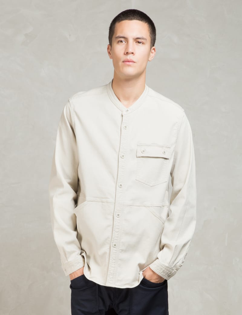 White Mountaineering - Ivory Stretch Jean Cord Shirt Jacket | HBX