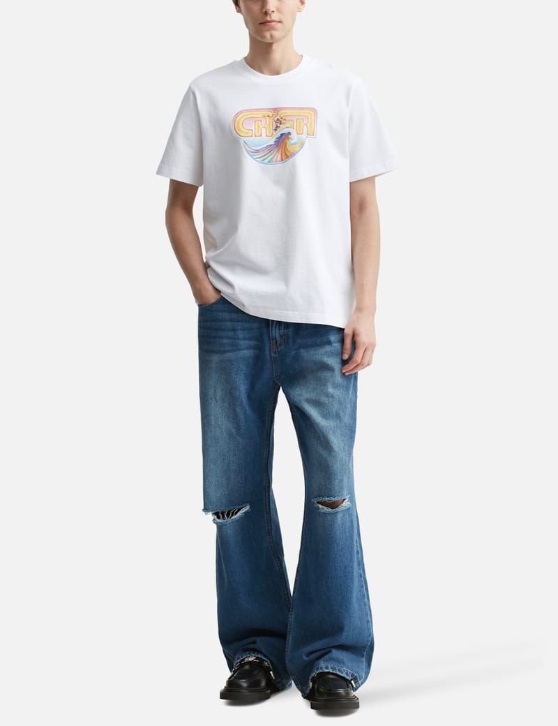 【関送無料】 Casablanca Surf Printed ロゴ 半袖 Tシャツ Casa Surf T-Shirt | Casablanca Paris