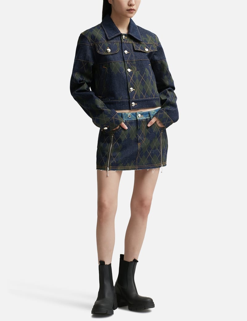 スカート [Anderson Bell] KIKI BROKEN ARGYLE DENIM SKIRT Andersson Bell - KIKI BROKEN ARGYLE DENIM SKIRT | HBX