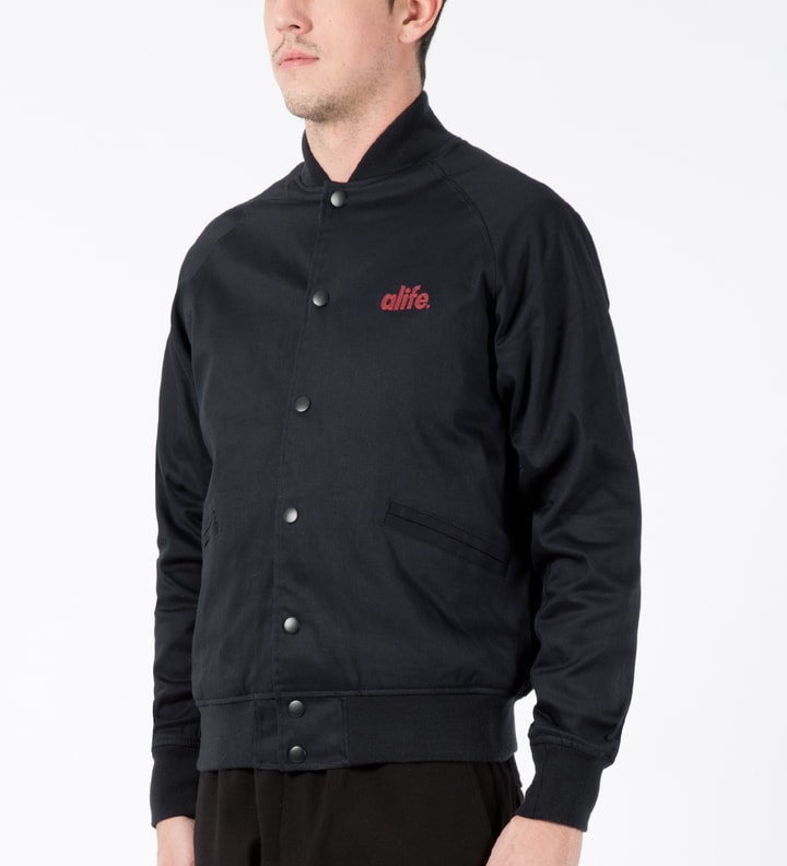 ALIFE - Blue Bareback Varsity Jacket | HBX - Globally Curated Fashion ...