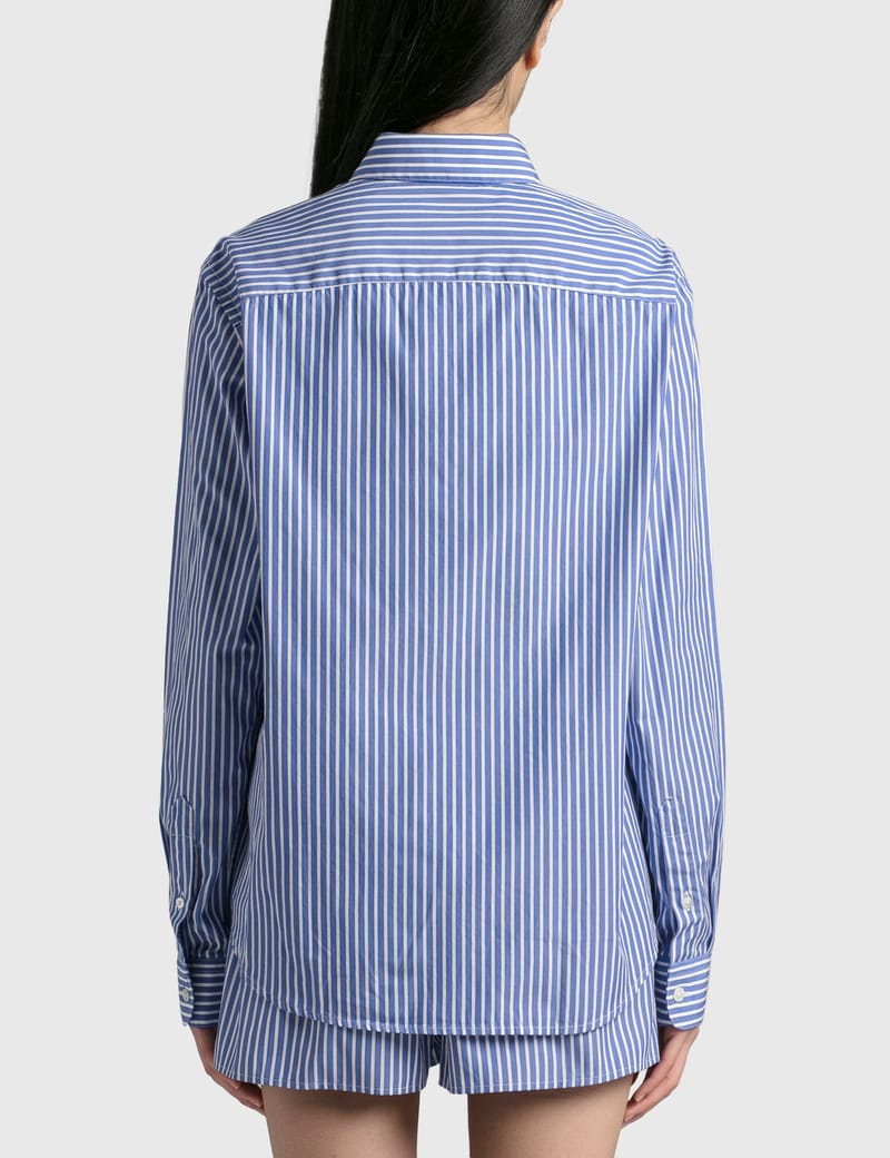 【関税込み】Sporty & Rich ブルー SRC シャツ SRC Shirt - White/Light Blue Striped – Sporty & Rich