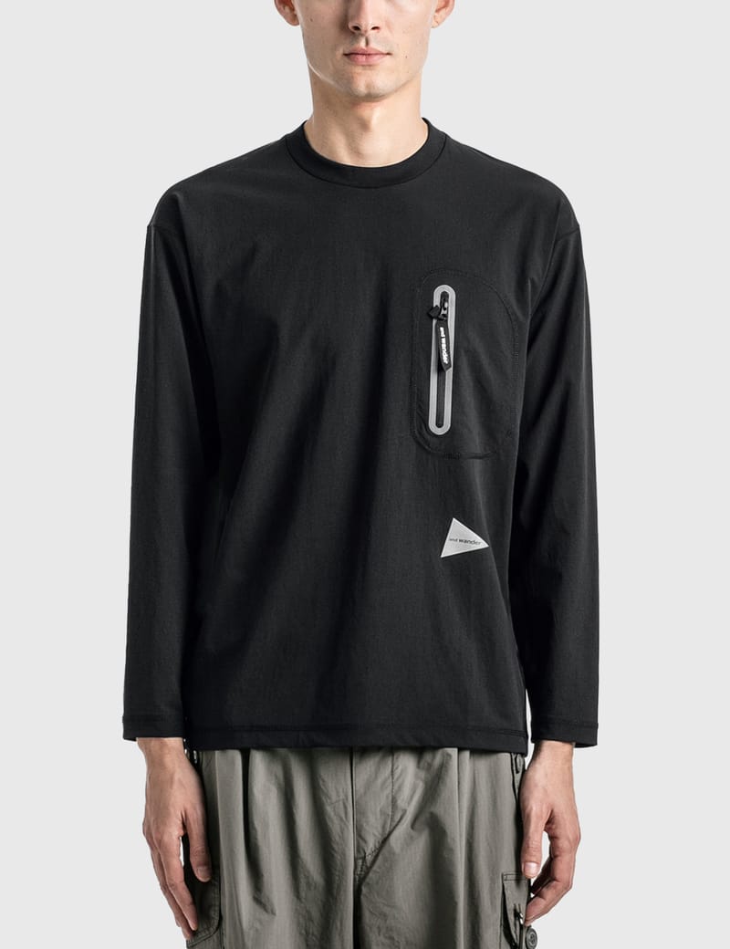 and wander - Hybrid Warm Pocket Long Sleeve T-shirt | HBX