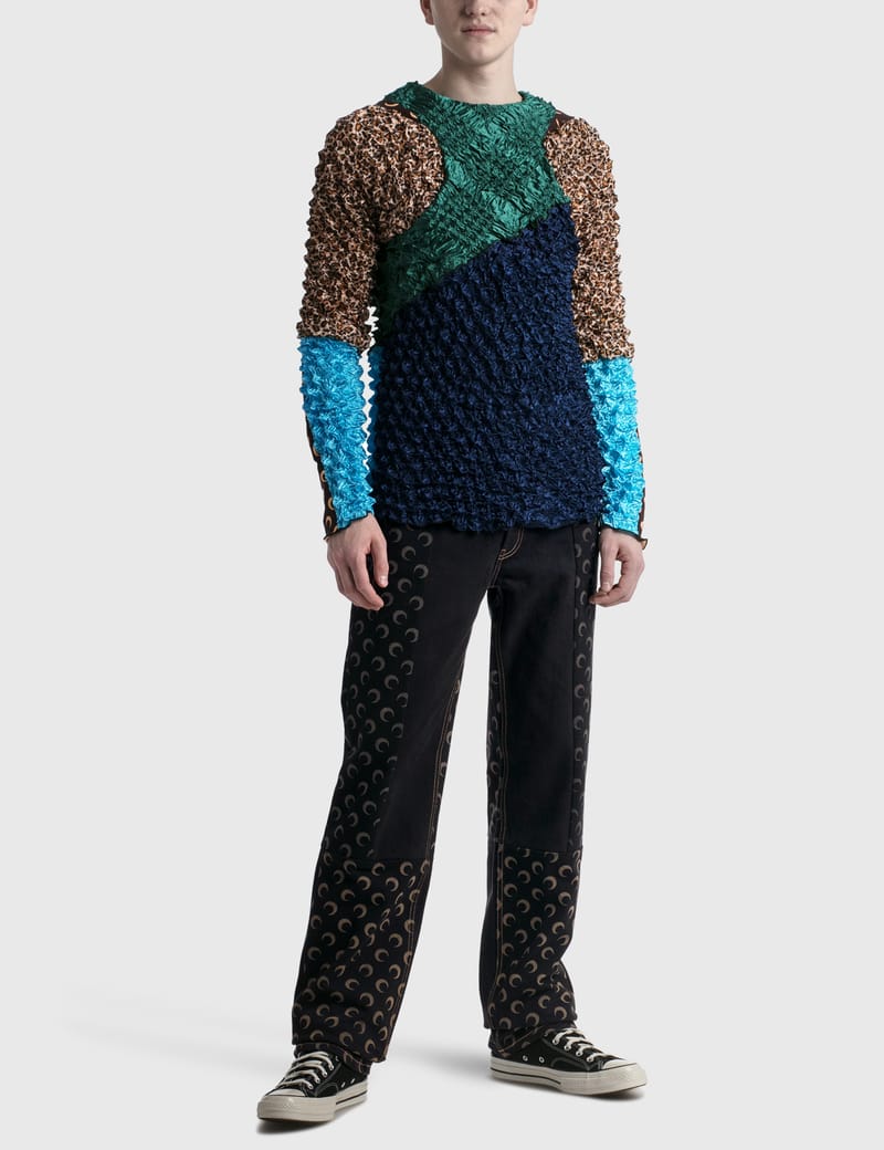 MARINE SERRE ポップコーントップ MARINE SERRE Popcorn Textured Tech Top Marine Serre