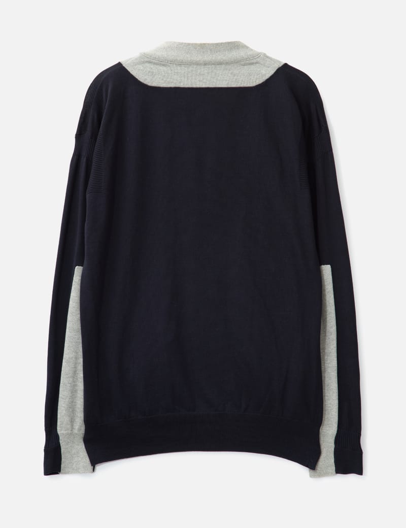 Sacai スウェットプルオーバー　黒　2 sacai サカイ 21SS COTTON NYLON OXFORD KNIT PULLOVER 21