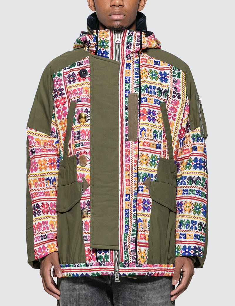 Sacai - Floral Stripe Jacquard Blouson Jacket | HBX - Globally