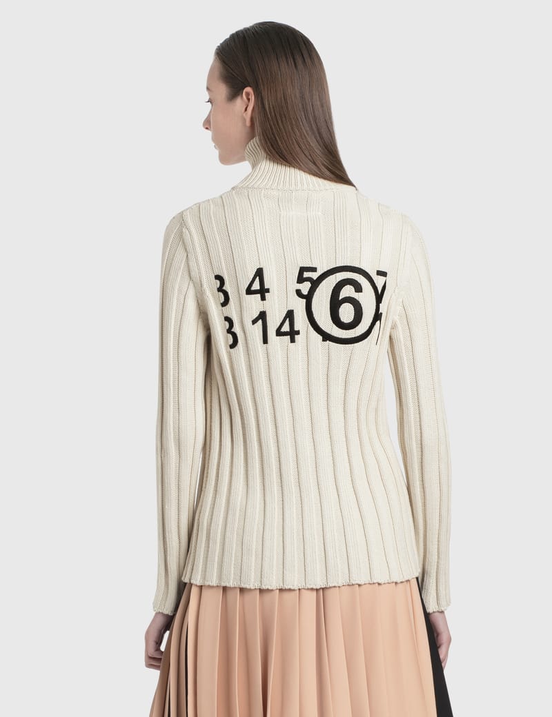 MM6 Maison Margiela - Logo Zip Knit Top | HBX - Globally Curated