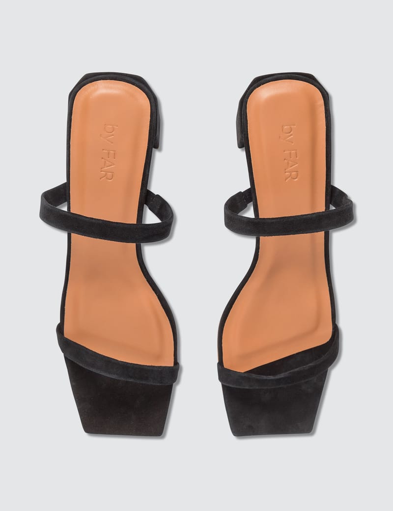 BY FAR - Tanya Black Suede Sandals | HBX - Globally Curated