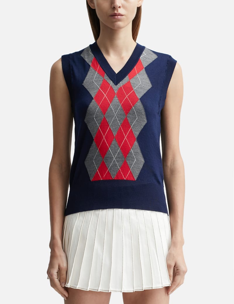 Sleeveless on sale argyle sweater