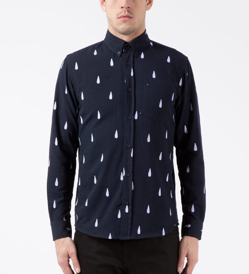 Parra - Navy Rain Drops Shirt | HBX - ハイプビースト(Hypebeast)が