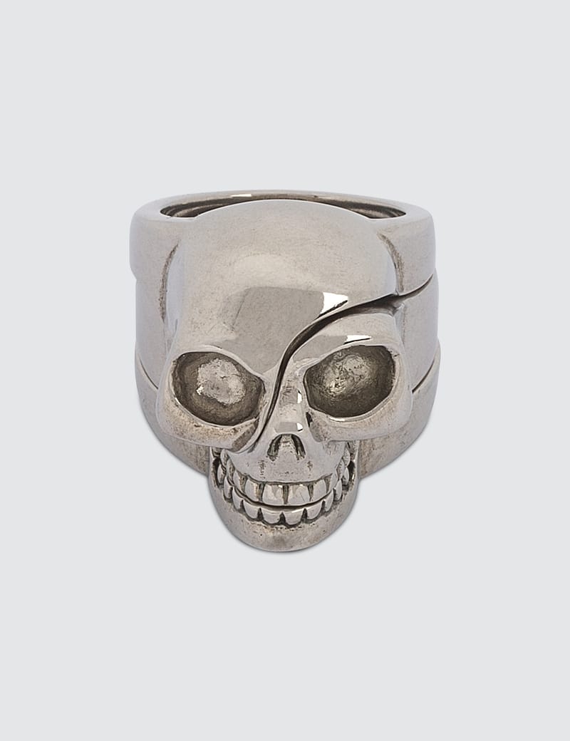 【美品】alexander mcqueen divided skull ring Alexander McQueen - Divided Skull Ring | HBX