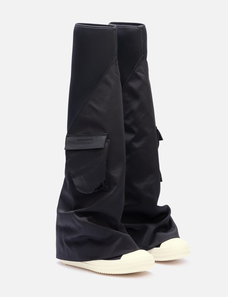 Rick Owens Drkshdw Cargo Fetish Boots - Black, brand-new pair with