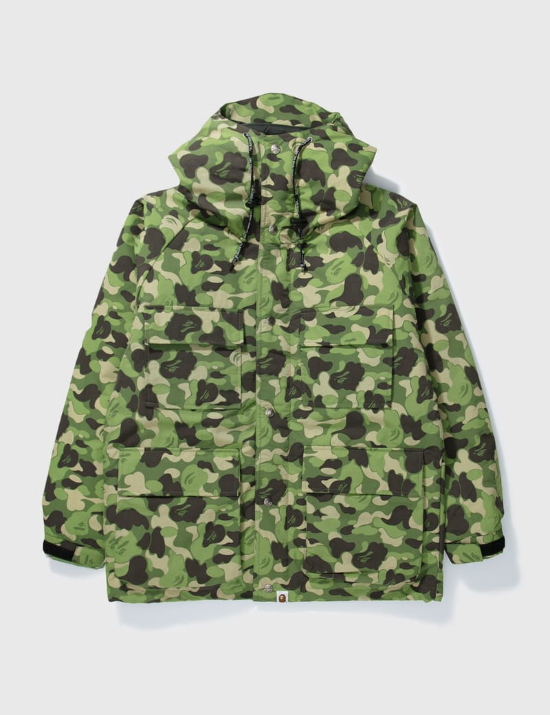 BAPE - Bape Hooded Camo Down Jacket | HBX - Globally Curated