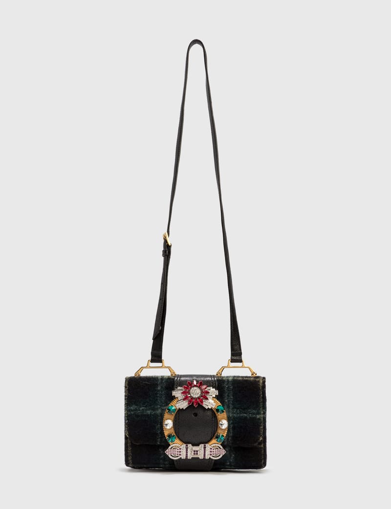 MIU MIU - MIU MIU TARTAN JEWEL WOOL BAG | HBX - Globally Curated Fashion  and Lifestyle by Hypebeast