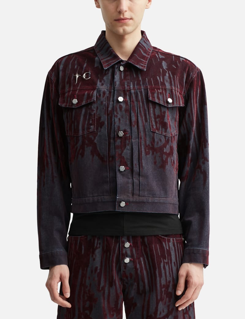 デニムジャケット THUG CLUB Blood Lazered Denim Jacket 5JH542 THUG CLUB - Blood Lazered Denim Jacket | HBX - Globally