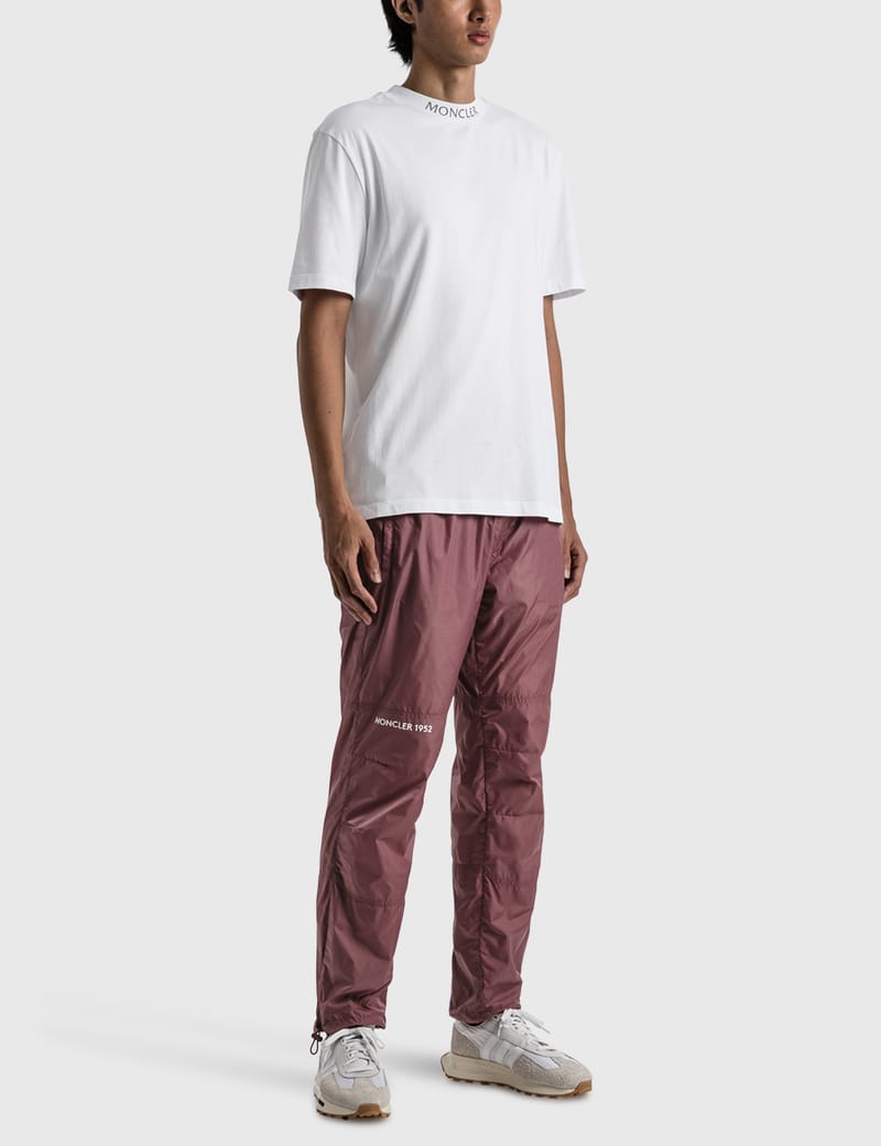 White Drawstring-cuff technical-canvas track pants