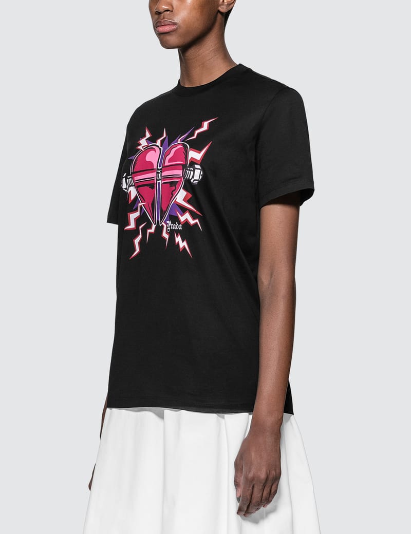 Prada - Printed Heart T-shirt | HBX - Globally Curated Fashion and