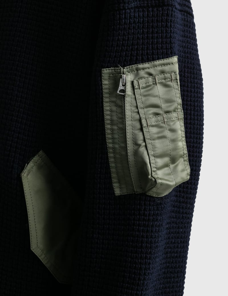 Sacai - Wool Knit Blouson | HBX - Globally Curated Fashion and