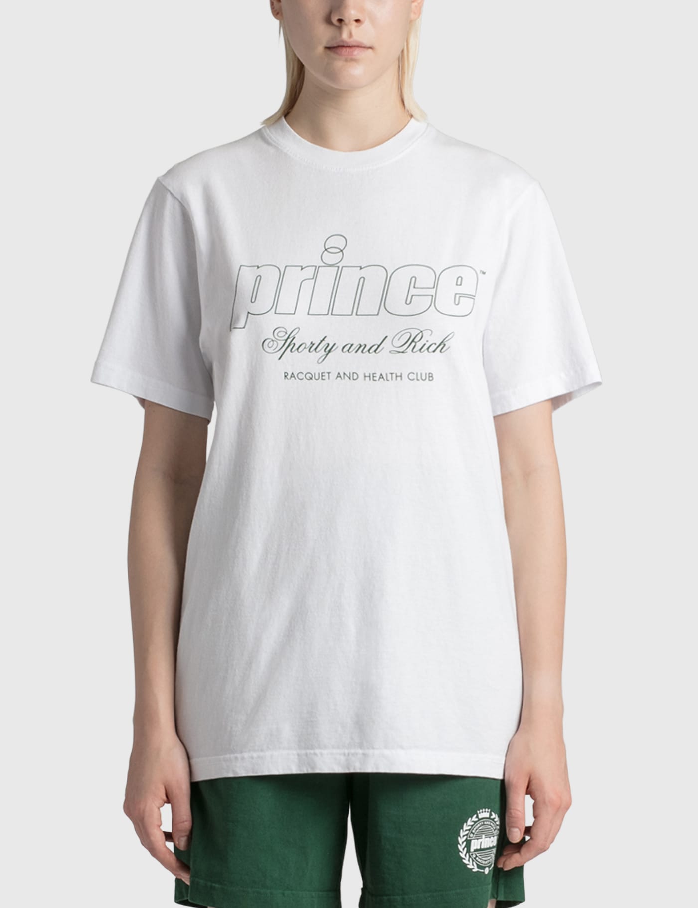 SPORTY & RICH X PRINCE ヘルス Tシャツ