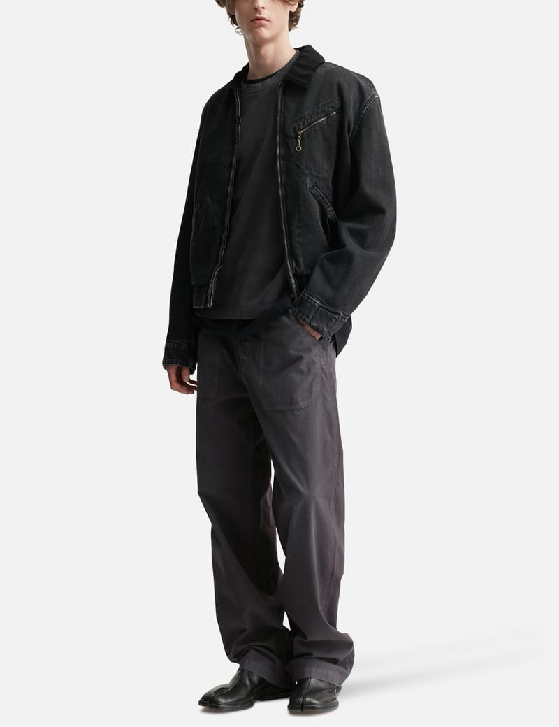 Maison Margiela Denim Jacket - Washed black denim with corduroy